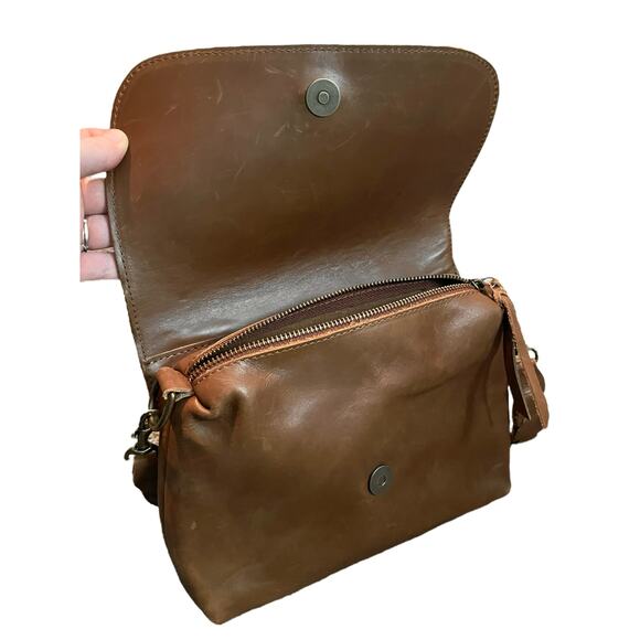 ABLE Perry Braided Shoulder Purse Whiskey Brown Genuine Leather Classic - Picture 10 of 12